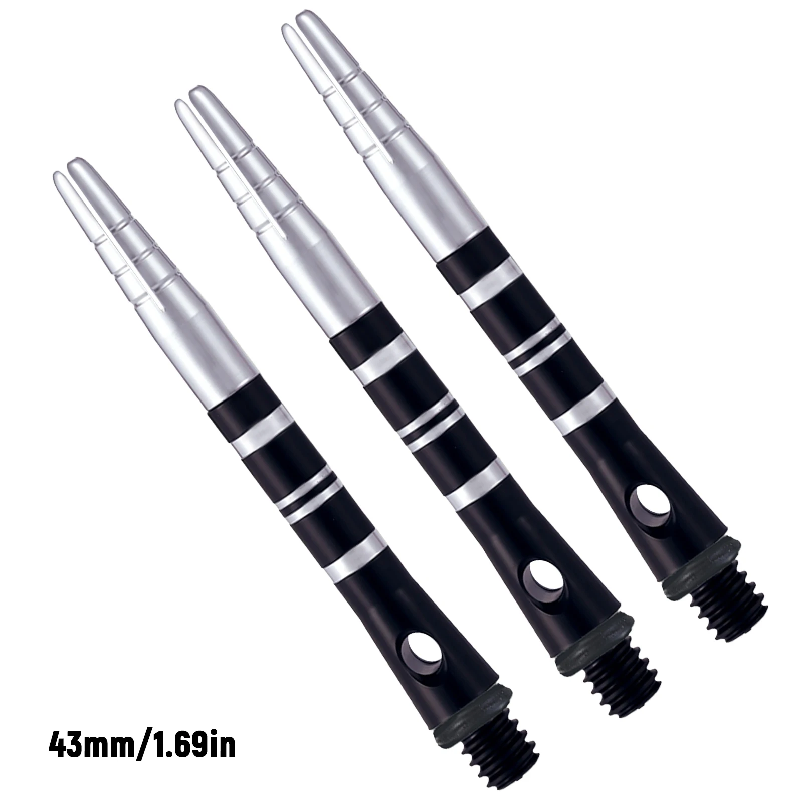 Huanqu 3-teiliges Set 43mm Drehbare Aluminium-Dartschäfte - 360 ° Rotierendes Design, mehrere Farboptionen (Rot/Blau/Schwarz) für präzises Werfen, langlebige, leichte Konstruktion,