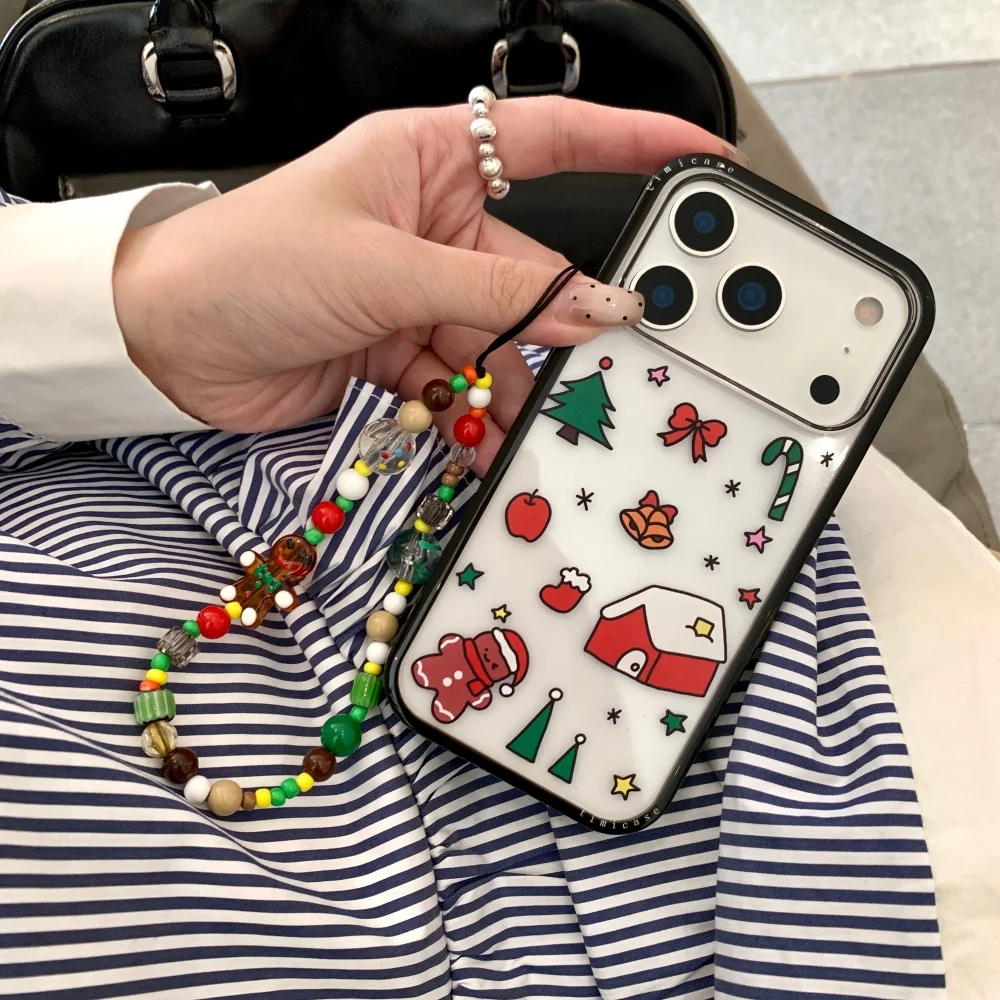 

Simple and cute Christmas gingerbread man phone case, suitable for iphone 14/15/16/17 Pro Max, fashionable new protective case