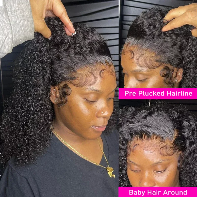 Wig Bob Pendek dengan Kepadatan 200% Rambut Manusia Keriting Wig Renda Depan Gelombang Dalam Rambut Remy Brasil 13X4 Frontal Pra Dipetik Simpul Dikelantang