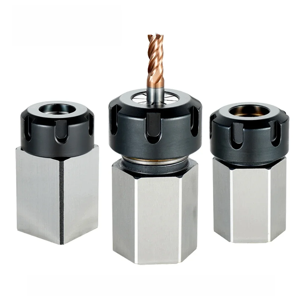 NIEUWE Vierkante ER25 ER32 ER40 Chuck Blok Hard Steel Hex ER Lente Chuck Seat Voor CNC Draaibank Graveren Snijmachine Gereedschaphouder - afbeelding 2