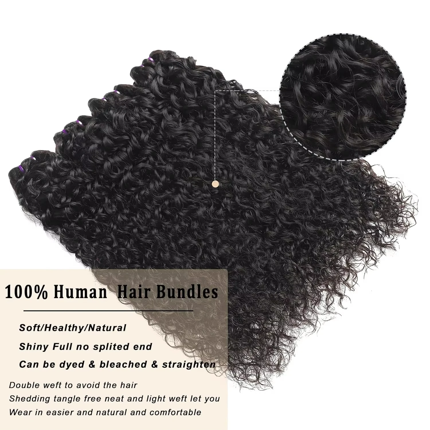 بيرو مجعد 100% حزم الشعر البشري غير المجهزة موجة عميقة تمديد نسج لحمة مزدوجة 3 حزم صفقات الأسود الطبيعي للنساء