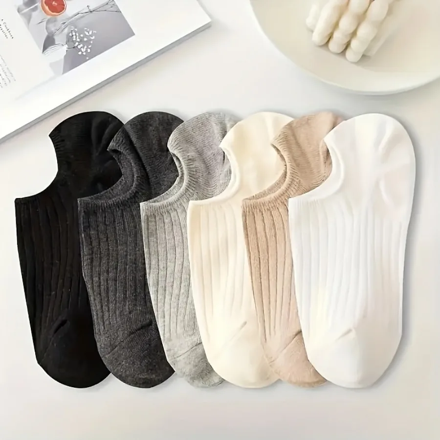 

24 Piece Mixed Color Invisible Solid Color Boat Socks, Elastic, Comfortable All Year Round, Suitable for Casual Clothing