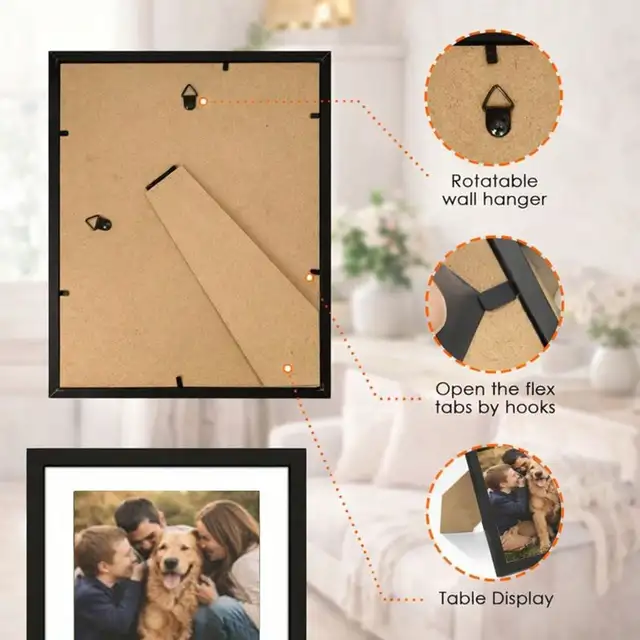 30x40cm Picture Frame Set 12x16 Inch Wooden Photo Frames 3 Pack /6 Pack Black Natural Wood Dark Brown Wall Mount Tabletop Display Home Art Decor 5