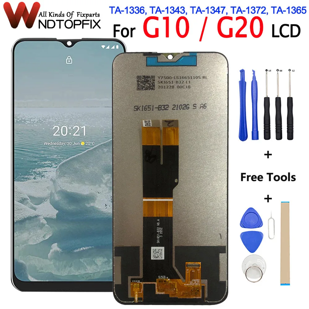 6.52 "für Nokia G20 LCD Display Touch Panel Screen Digitizer Montage Ersatz TA-1336 TA-1343 TA-1347 TA-136For Nokia G10 LCD