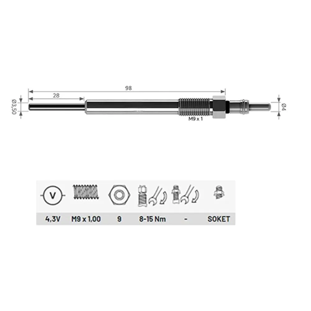 4 Pcs Heater Glow Plugs For PEUGEOT Bipper Van Bipper Tepee 1.3 HDi (2010 - Onwards) 5960L4, 1826357 - AUTORCE