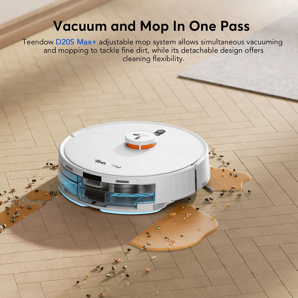 Teendow D20S MAX + 2-in-1 Robot Vacuum Cleaner Pet Grooming Tool Combo 6000Pa Strong Suction LiDAR Navigation 3L Large Dust Bag 70 Days Hands-Free 5000mAh Battery Smart Robot Vacuum for Home Pet hair Carpet Floor Cleaning