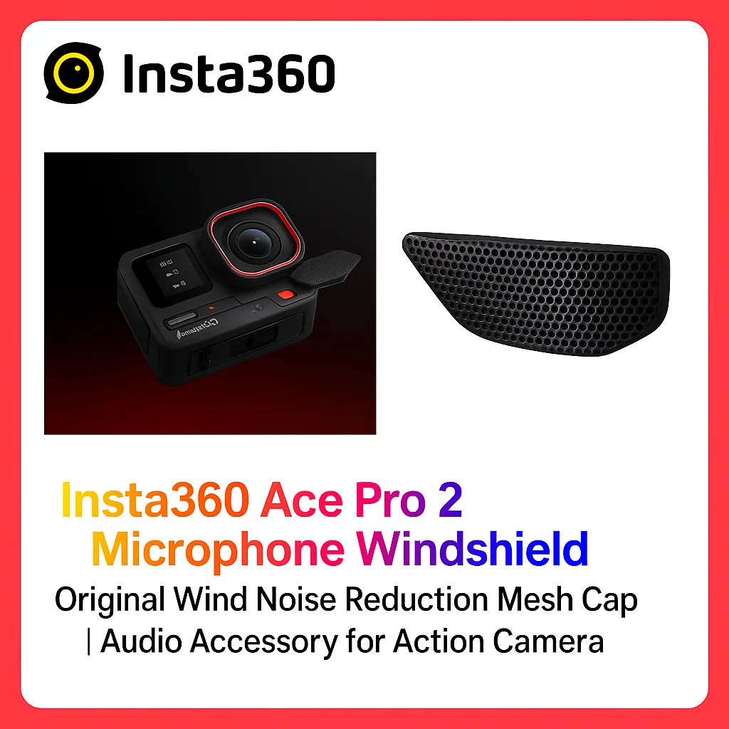 

Лобовое стекло микрофона Insta360 Ace Pro 2. | Оригинальная сетчатая крышка для снижения шума ветра | Аудиоаксессуар для экшн-камеры