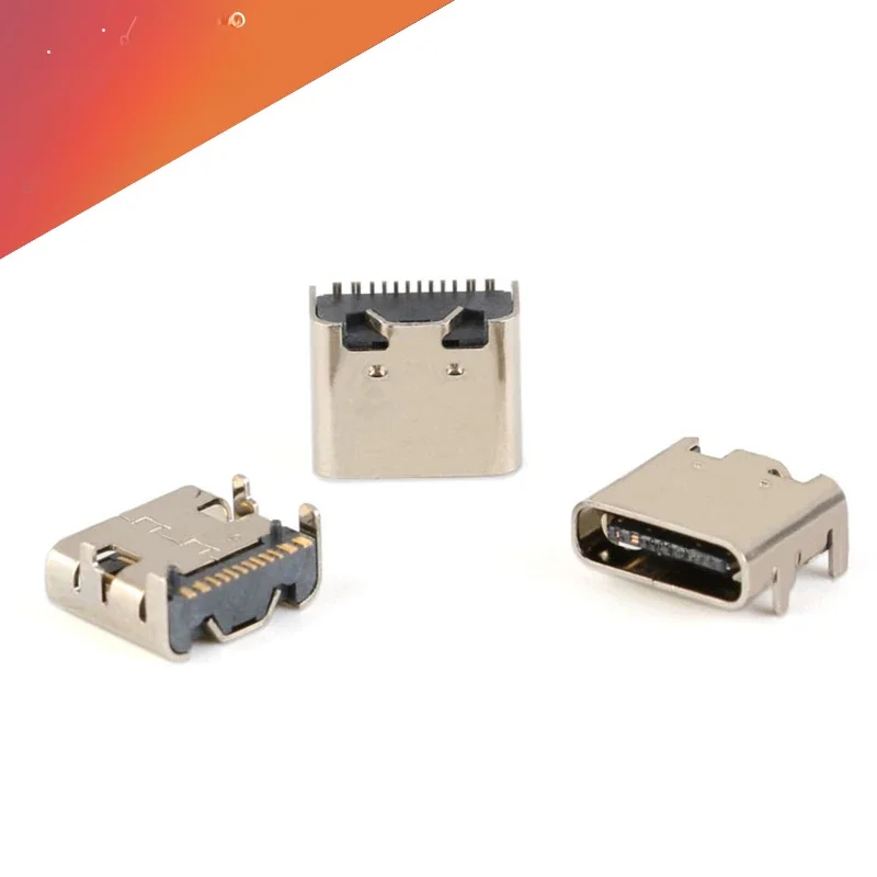 10 szt. Złącze USB Typ C 16-pinowe SMT, gniazdo USB 3.1 Typ-C żeńskie, montaż SMD DIP do projektowania PCB, DIY, ładowanie wysokoprądowe — zdjęcie 2