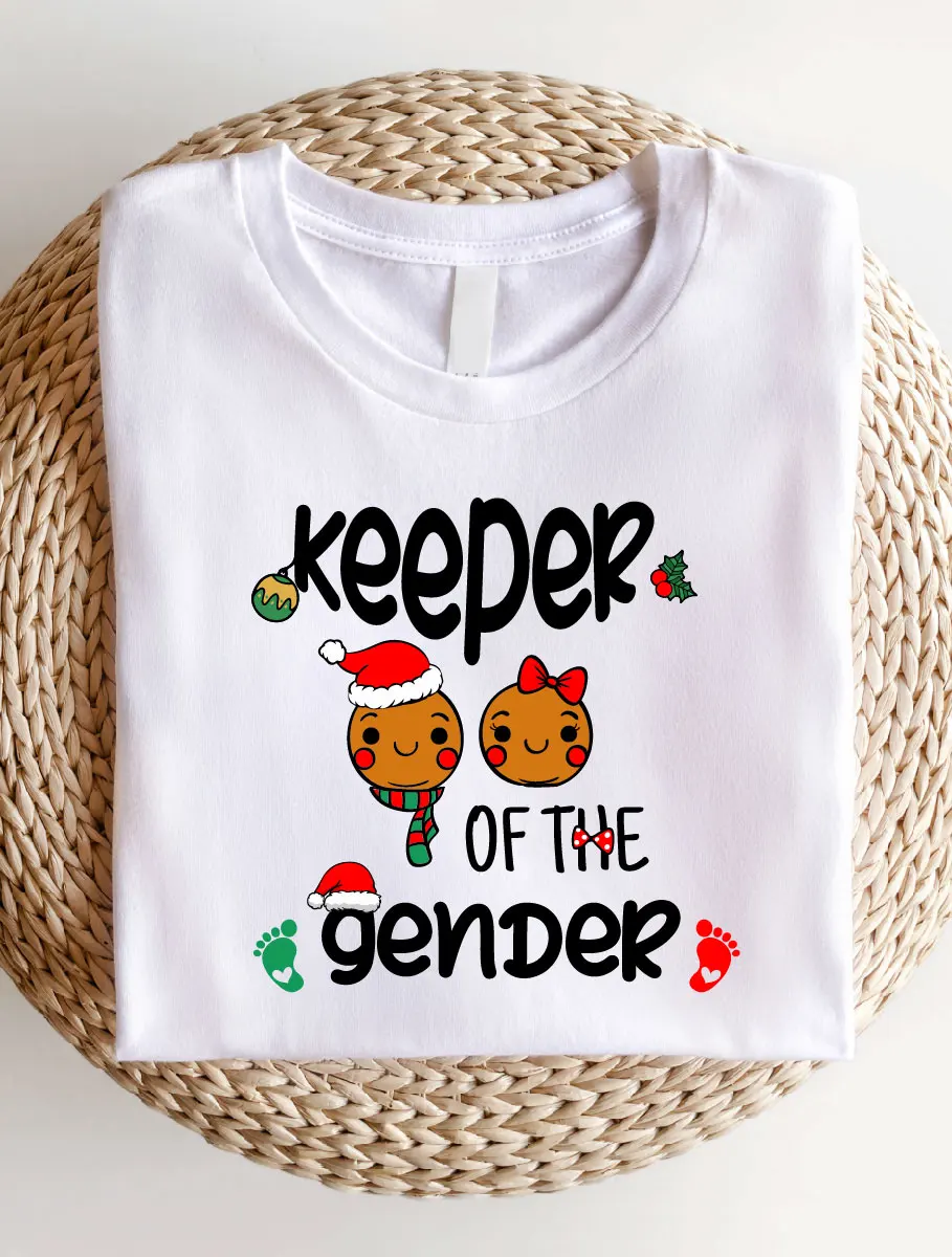 Keeper of the Gender Shirt, Gender Reveal Party Xmas T-Shirt, Christmas Baby Reveal Shirts, Xmas Team Boy Team Girl