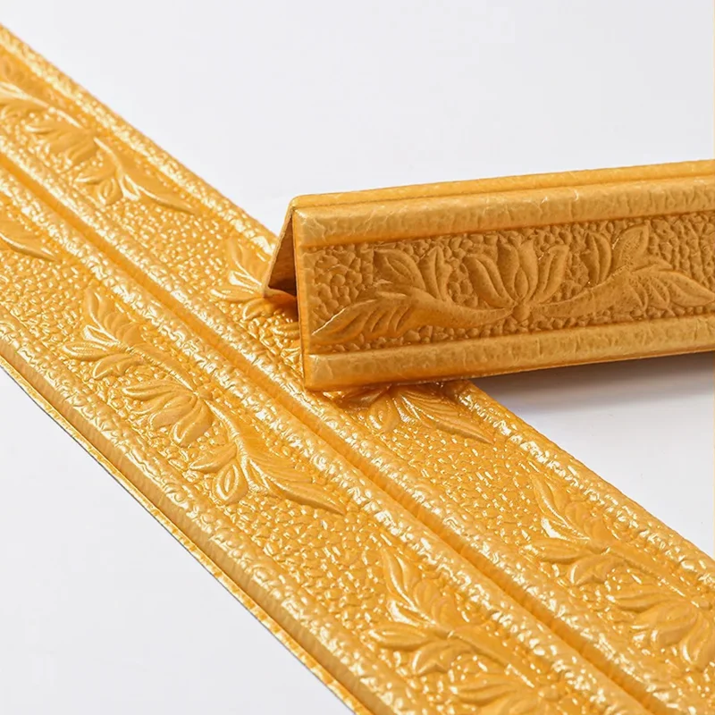 8cmX230cm Foam Folding Wall Sticker Self-Adhesive Waterproof Antifouling Skirting Line Wall Waist Line Home Decoration Sticker