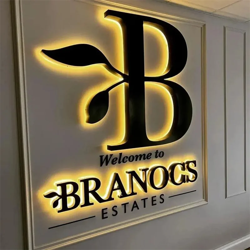 Custom 3D Backlit Logo,Business Sign,Illuminated Business Signage,Reception Office Lobby Led Sign, Wall Logo,Logo Signs For Wall