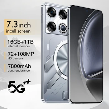 뜨거운 새로운 GT20 Pro 스마트 폰 하이 엔드 휴대폰 7.3 인치 HD Snapdragon 8 gen3 5g 휴대폰 16G + 1TB 7800mAh 배터리