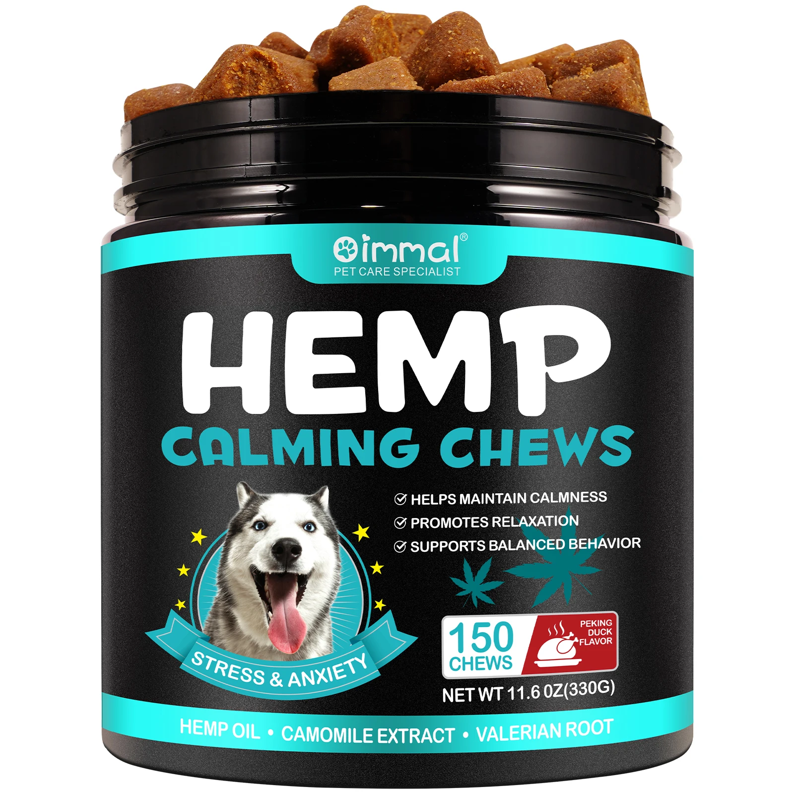 Calming Chews for Dogs with Anxiety Stress Tablets Help Dogs Anxiety Relief Storms Barking Separation Valerian Root Natural Oil