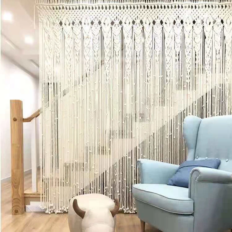 Macrame Curtains Wall Hanging Woven Tapestry Door Hanging Room Divider Curtains Wedding Curtain Boho Wall Backdrop Decor