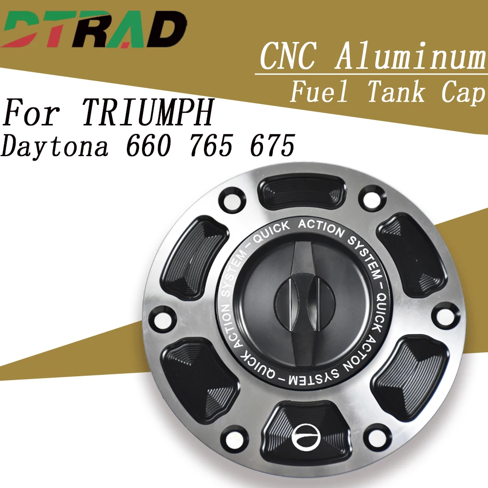 Motorcycle CNC Quick Action Fuel Tank Filler Cover For TRIUMPH Daytona 660 2024-2025 765 675/R Keyless Airbox Gas Oil Cover