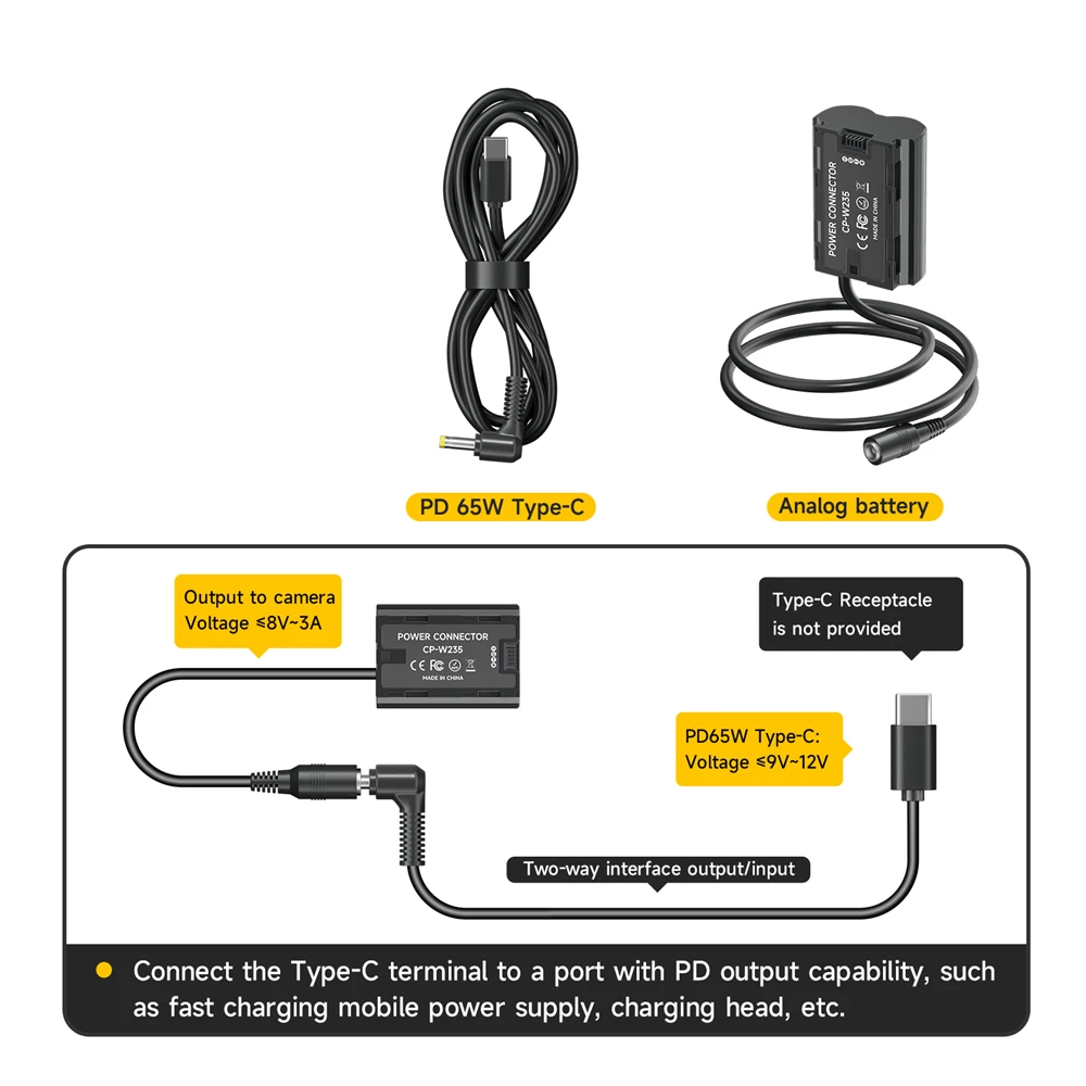 PALO NP-W235 NP W235 Dummy Battery AC Power Adapter for Fujifilm X-T4 XT4 X-T5 XT5 GFX100S X-H2S XH2S GFX50SII Digital Cameras