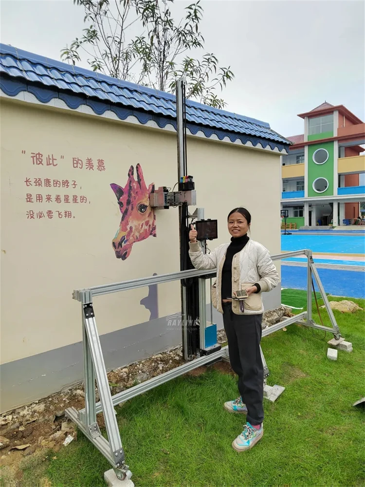 طابعة نافثة للحبر جدارية عمودية ثلاثية الأبعاد AI طابعة جدارية وأرضية 2 في 1 لبلاط السيراميك توفر حبر UV متعدد الألوان