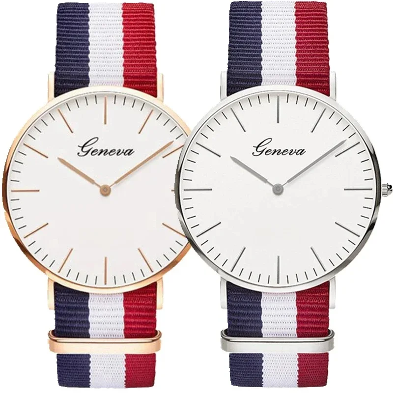 Marque de luxe chaude en Nylon mode femmes Bracelet montres à Quartz hommes dames montre-Bracelet montres horloge Relojes Mujer Relogio