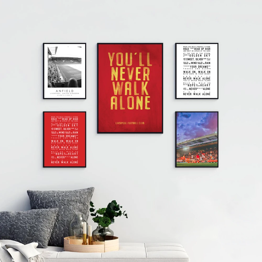 Fußballstadion ANFIELD Kunstdrucke Fußballliebhaber Geschenke Poster Britischer Fußballverein Leinwandgemälde Sportzimmer Wanddekoration
