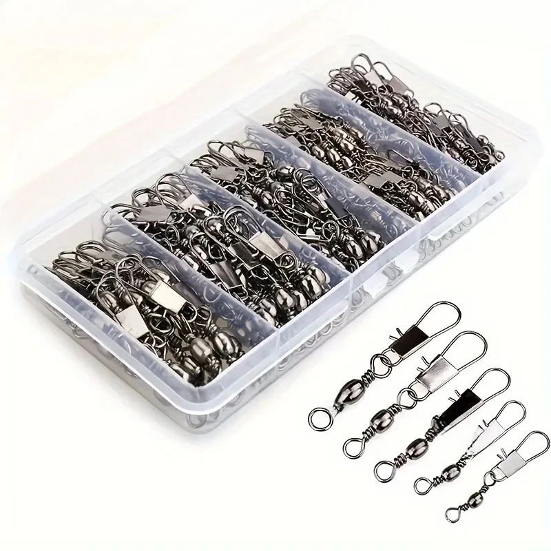 Connecteurs de pêche durables, 50 pièces, pivotants à pression, en acier inoxydable, pour la pêche en eau douce et en eau salée, idéaux