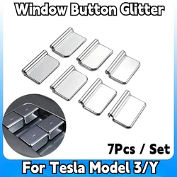 7Pc ABS Auto Finestra Ascensore Pulsante Adesivo Per Tesla Modello Y/3/3 + Highland Finestra Ascensore Pulsante Patch Accessori Interruttore di Pulsante