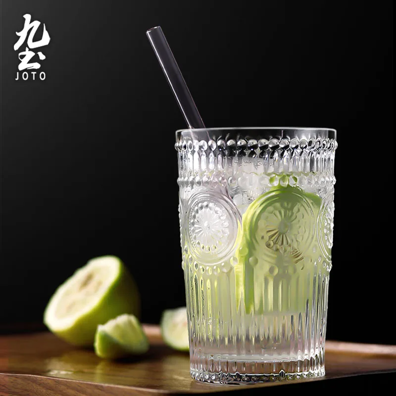 

JOTO Heavy Feel Легко чистящаяся стеклянная кружка ручной работы с тиснением CUPR0532