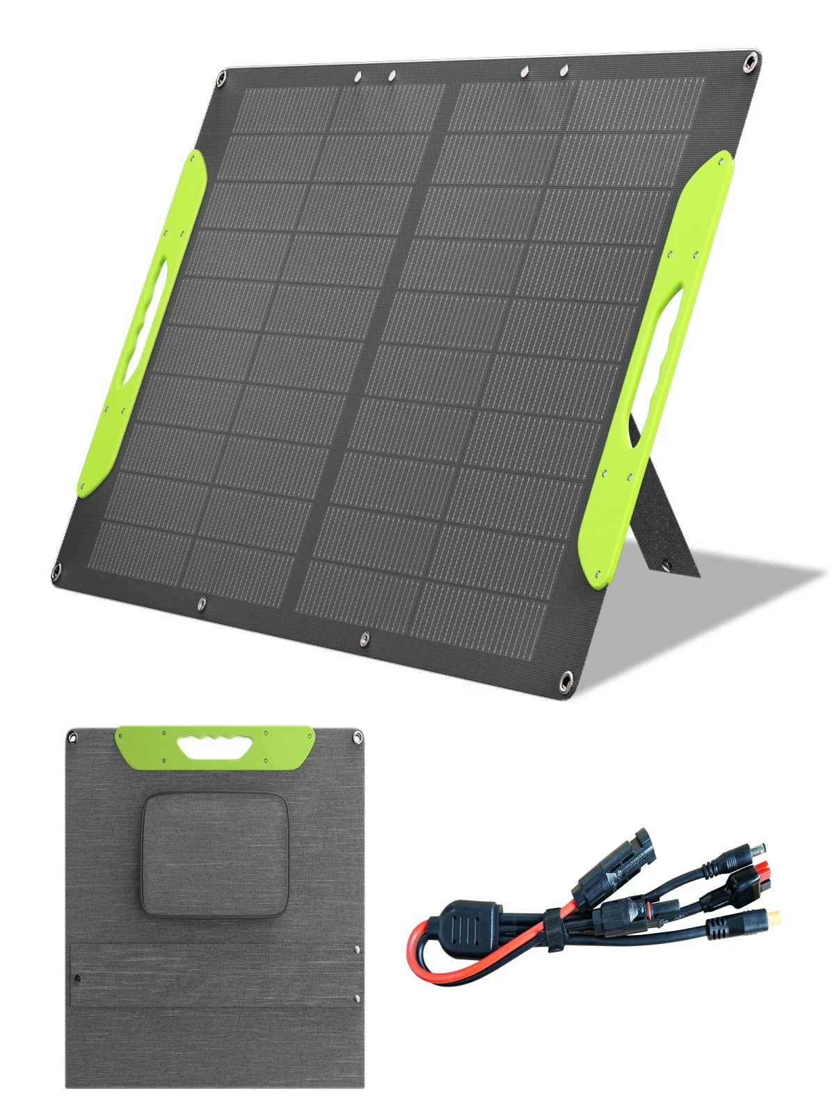 LIONSHEE 100W faltbares Solarpanel, IP67 wasserdicht mit Aufstellständer, tragbares Solarmodul für Camping, Wohnmobile, mobile Stromstationen und autarke Stromversorgung im Außenbereich