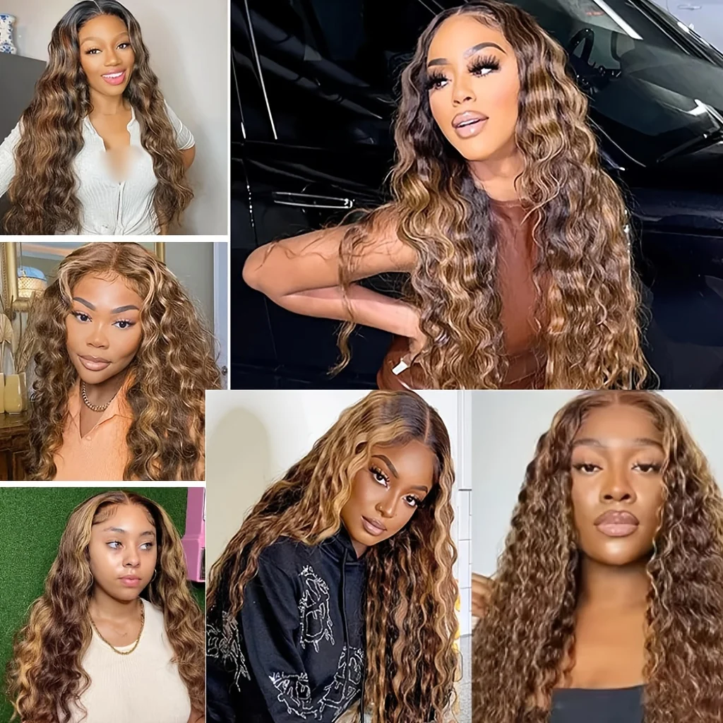 العسل شقراء تسليط الضوء على موجة عميقة 1 3 حزم 100% حزم الشعر البشري غير المجهزة البرازيلي عذراء نسج شعر مستعار بشري