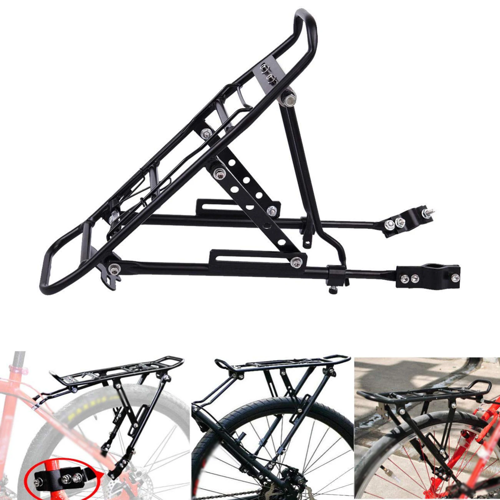 

Bicycle Rear Luggage Cargo Rack Panniers Aluminum Alloy Bike Loads Rack Shelf Cycling Accessories holds 25kg for Road Bike