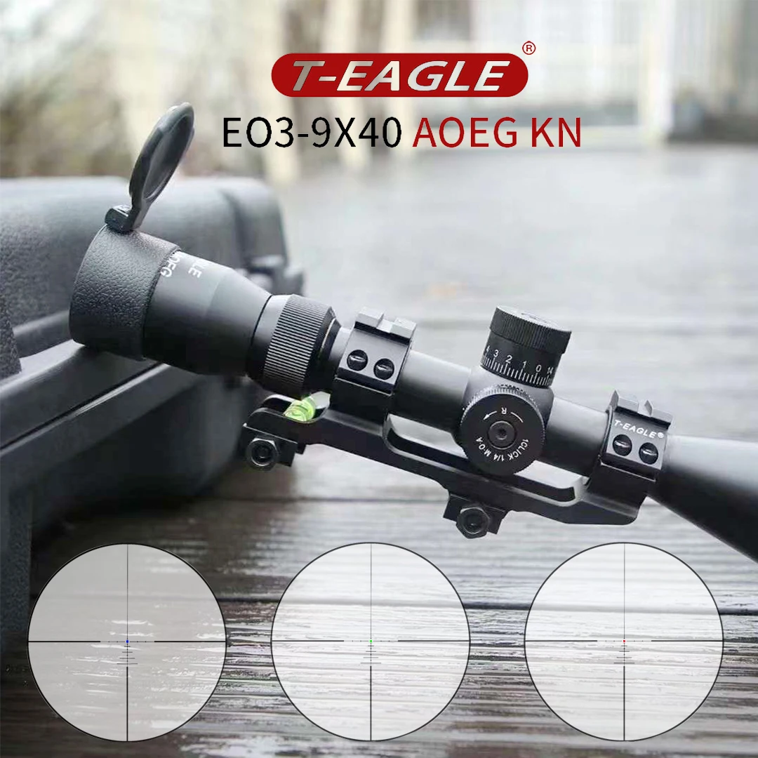 T-EAGLE 3-9x40 Airsoft Sight hunting rifle scopes tactical spotting scope long range with reticle adapter For .223 5.56 AR15