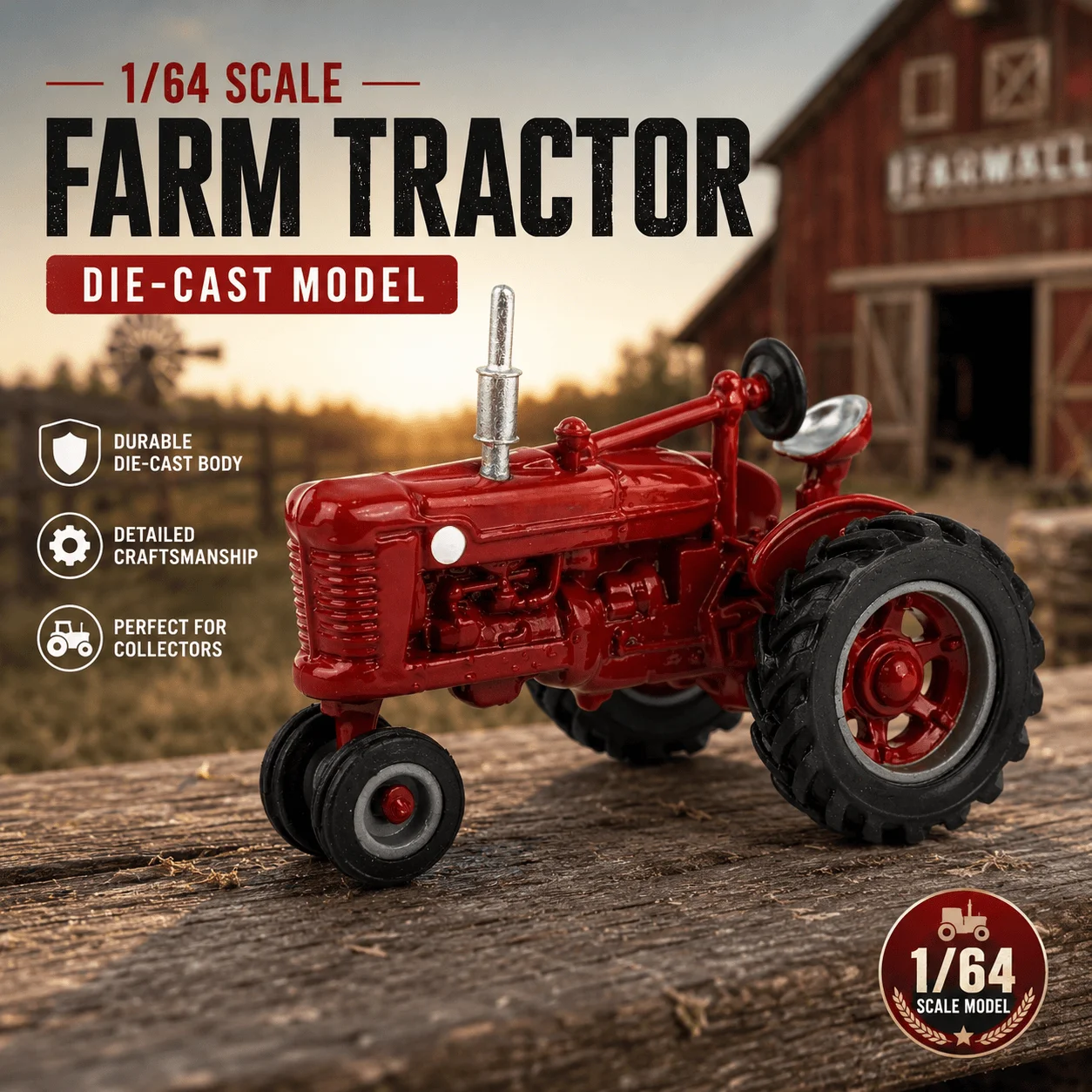 Agriculture Farming Details - Modell eines landwirtschaftlichen Traktors im Maßstab