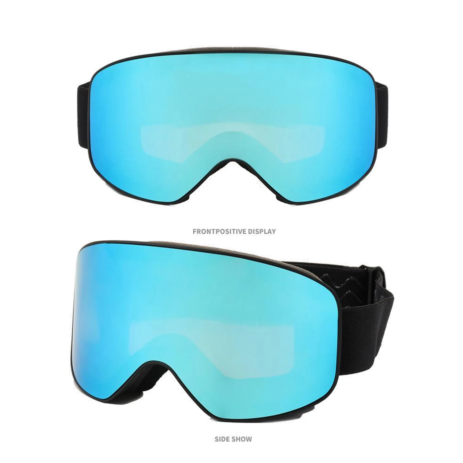 Red Blue Black lue double-layer windproof ski goggles, anti-ultraviolet, outdoor anti-fog, magnetic sports glasses