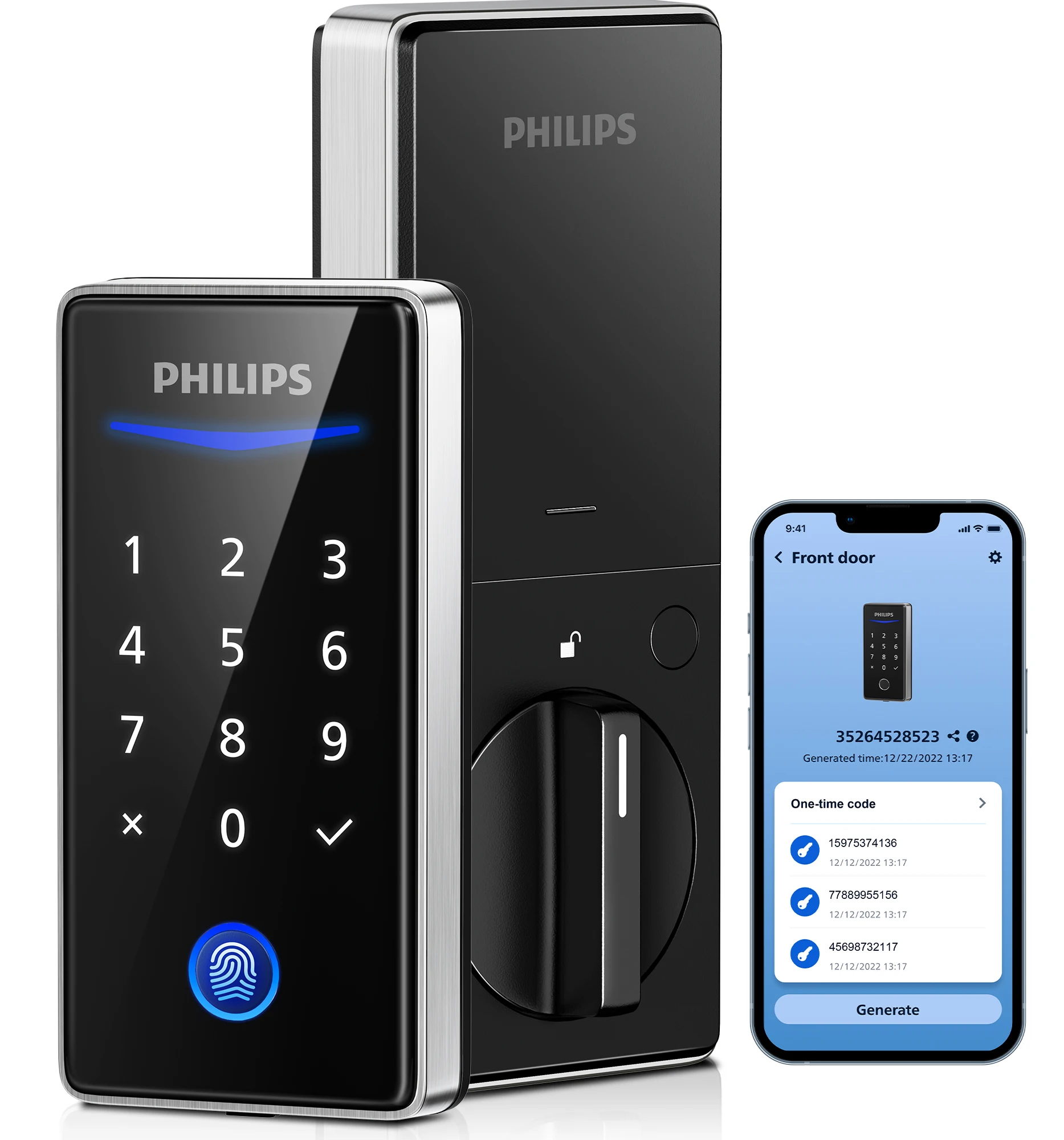 

Philips 1000 Series Fingerprint Key-free Electronic Deadbolt-Nickel