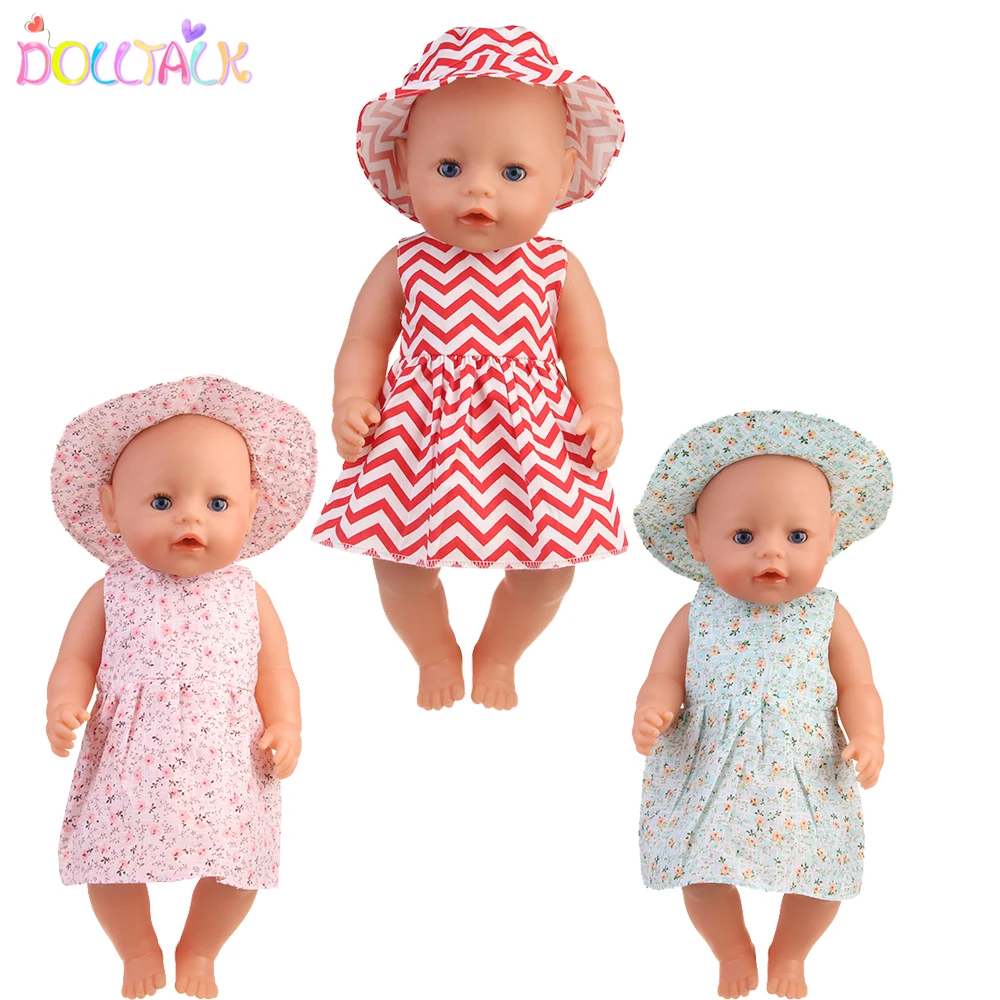 Baby Doll Clothes Dress Flamingo Cute Summer Skirt Bodysuit For 18 Inch American&43cm Reborn New Born Doll OG Girl`s Toy Doll