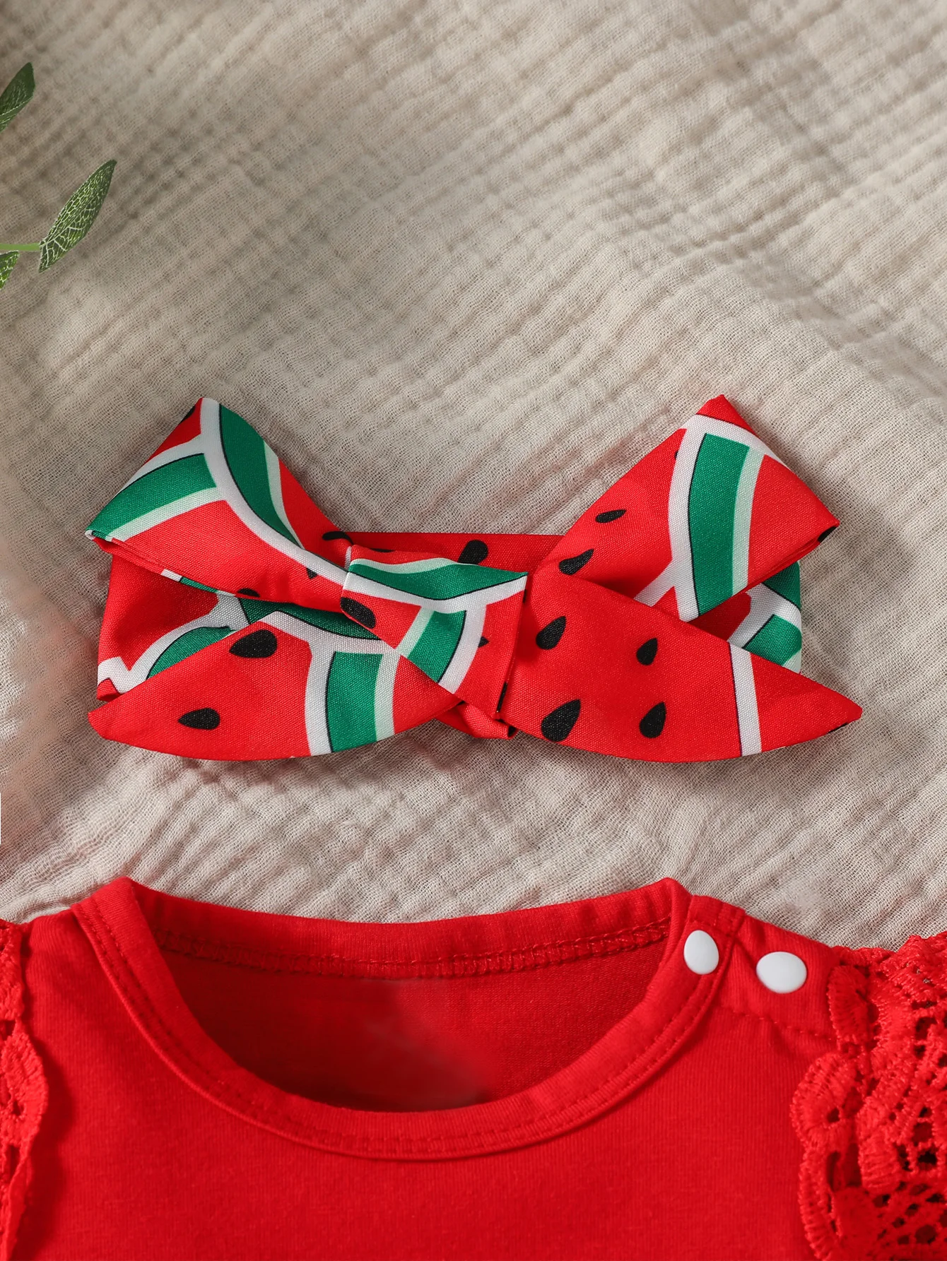 Baby Gilrs Summer Sleeveless Printing Watermelon Fashion Shirt Set For Vacation Or Streetwear