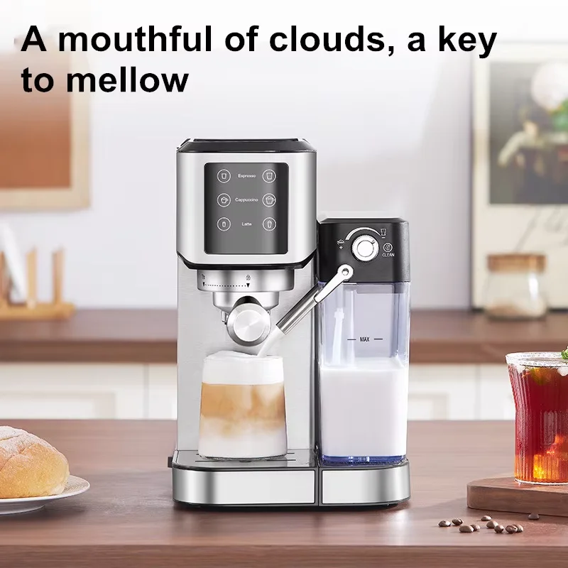 ONEHAPPY Smart Espresso Machine with Milk Tank 20Bar Digital Touch Fully Automatic Latte and Cappuccino Coffee Machine