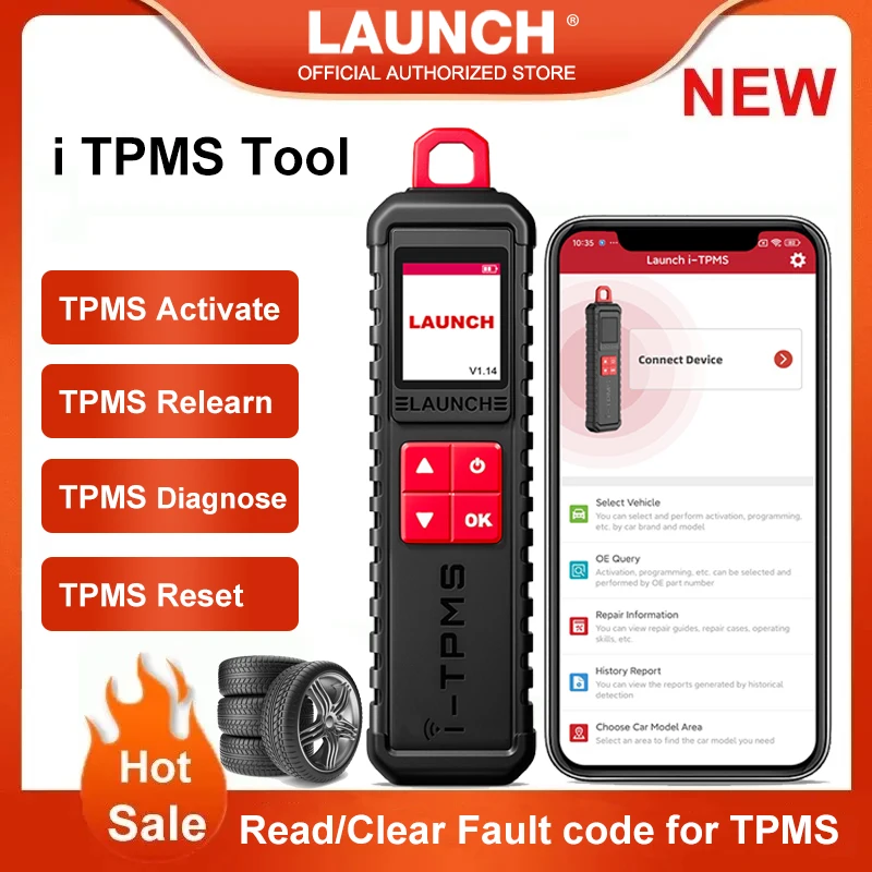 LAUNCH X431 i TPMS Handheld TPMS Service Tool Work with X431 Scanner or i IPMS APP Supports All 315 433MHz Sensors