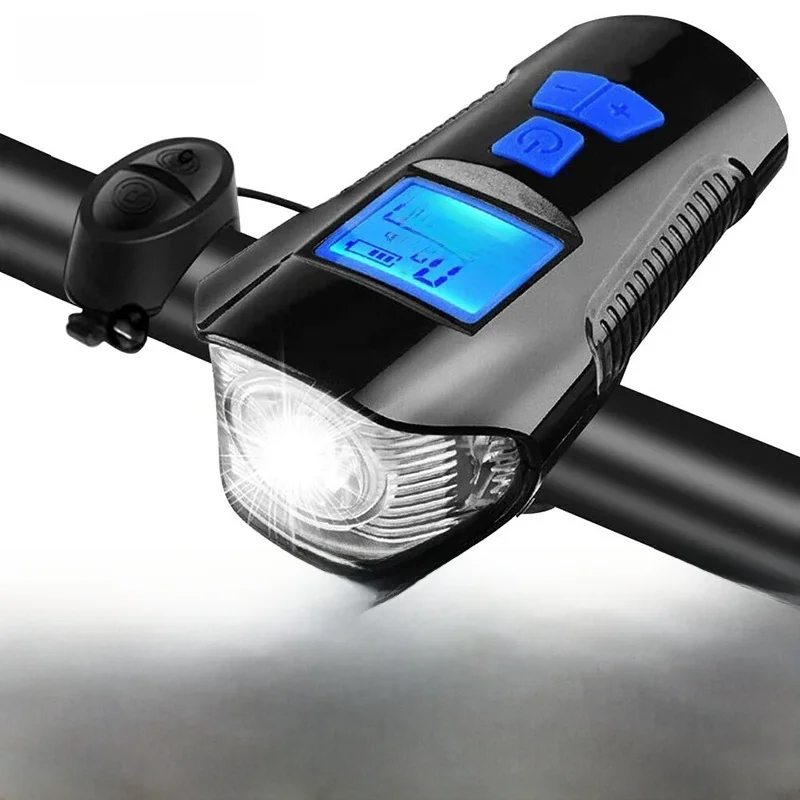 AliExpress cycle zone Flash Light Portable 3 in 1 Bicycle Front Light with Horn Bike Torch Rechargeable Speedometer Cycling Flashlight Camping Lamp