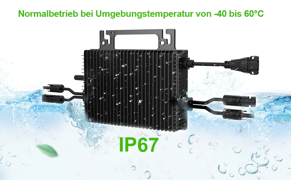 SUKFLOW 1000W Mikro-Wechselrichter, Solar-Mikro-Wechselrichter mit WLAN und Bluetooth, IP67 wasserdicht, mit 5m AC-Kabel für Balkon-Stromversorgung – Detail 3