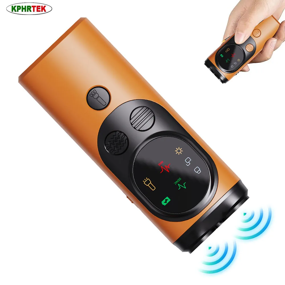 For 1 Dog P10 Handheld Ultrasonic Dog Training Device Bark Control Tool with LED Flashlight