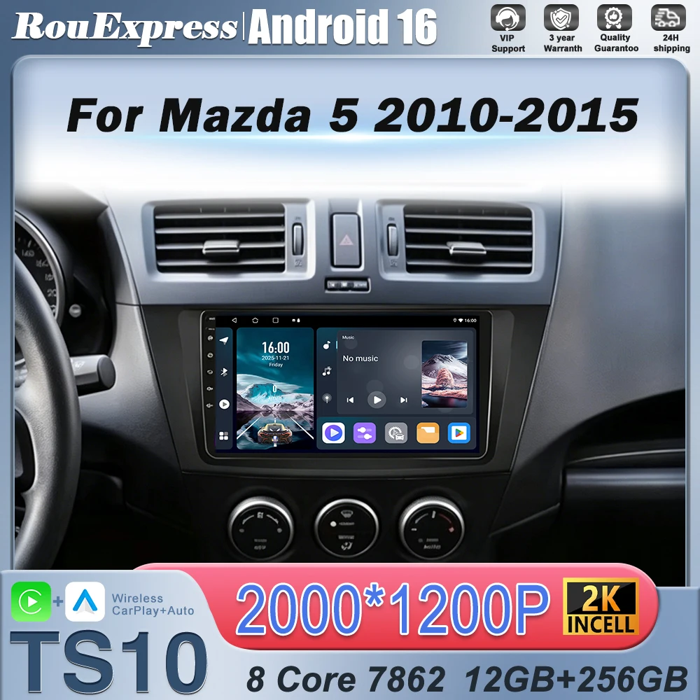 Android Carplay For Mazda 5 2010-2015 Auto WIFI+4G Car Radio GPS Stereo Bluetooth Multimedia PlayerRadio Samochodowe Wireless