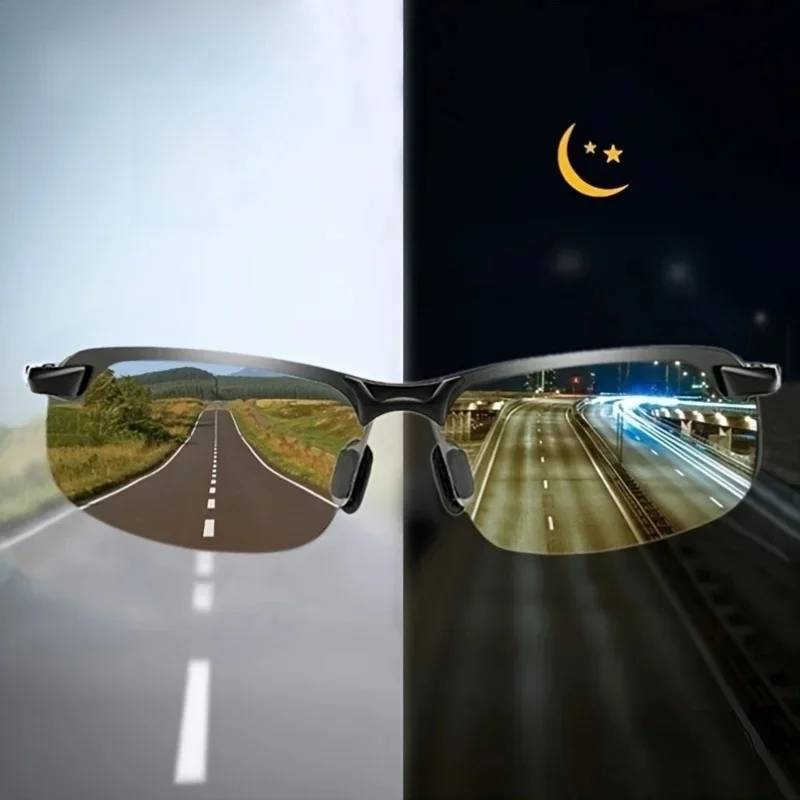 Lunettes de mode polarisées avec fonctions visuelles de jour et de nuit, résistantes aux rayures, protection UV