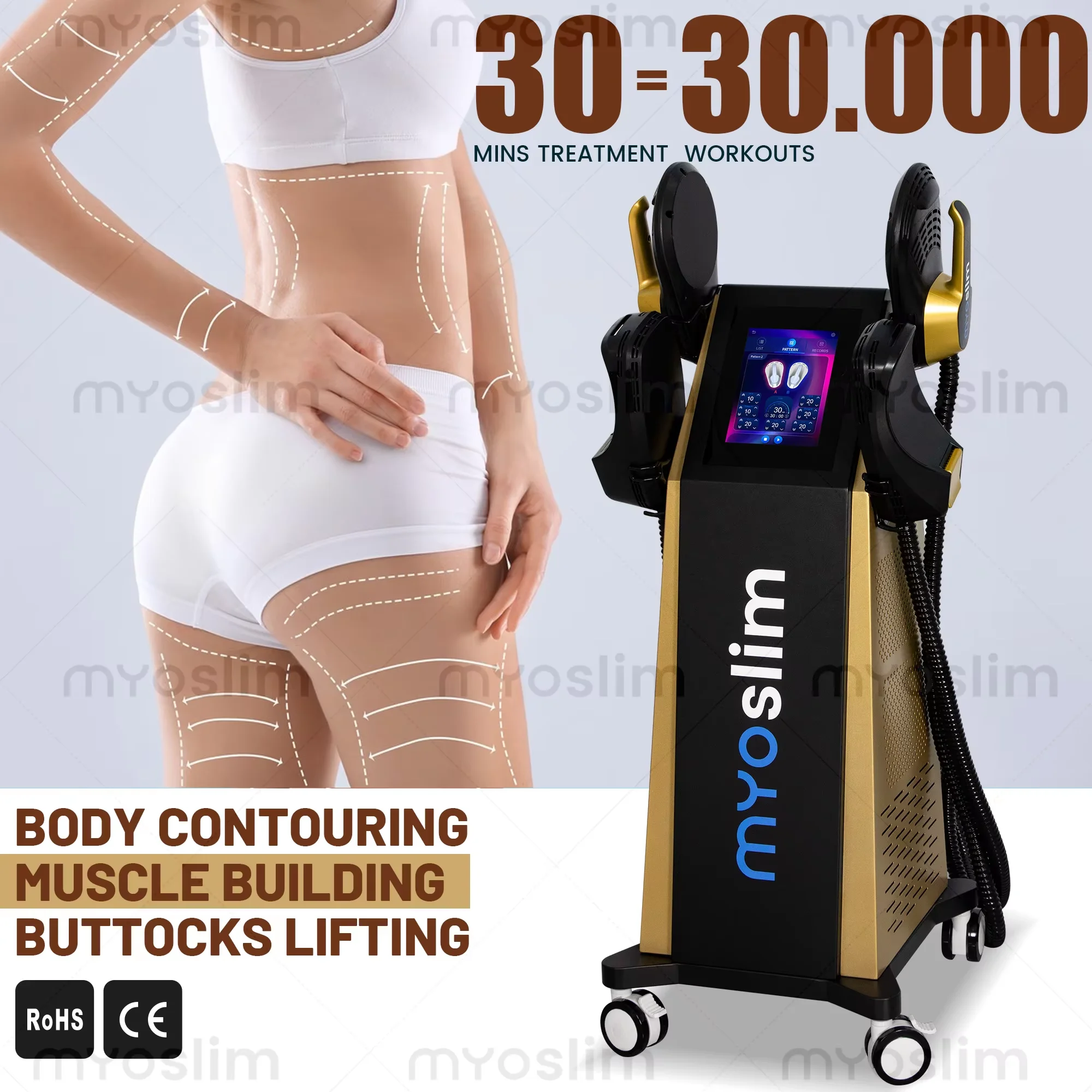 MYOslim Professional 6500W EMSzero RF Body Slimming Sculpting Machine Muscle Building Fat Burning Equipped with pelvic cushion
