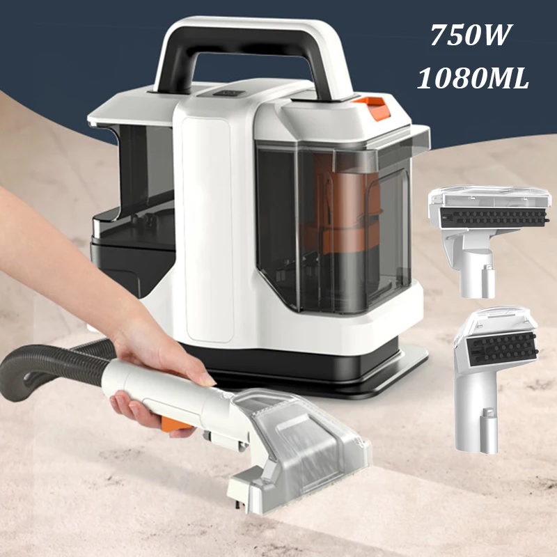 750W High Power Spot Cleaner 15KPa Handheld Carpet Cleaner for Sofa Curtain Spray Suction Integrated Machine Clean Machine 220V