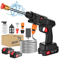200W Cordless High Pressure Washer Jet Gun Car Wash High Pressure Water Cleaner with 2 Battery Garden Foam Water Gun