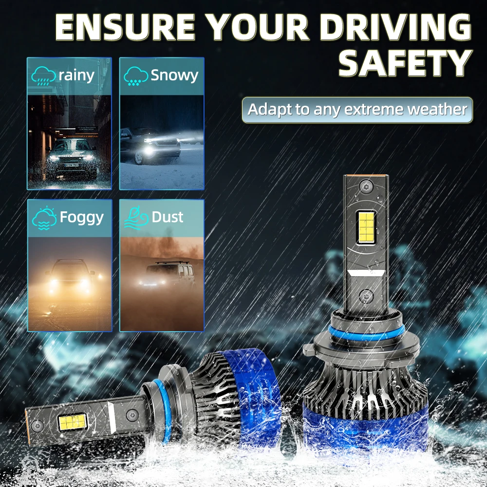 العالمي 150 واط H1 H7 9005 HB3 9006 HB4 H11 6000 كيلو الأبيض سيارة المصباح الكهربي مع أنبوب نحاسي مزدوج توربو مروحة المصابيح الأمامية 12 فولت