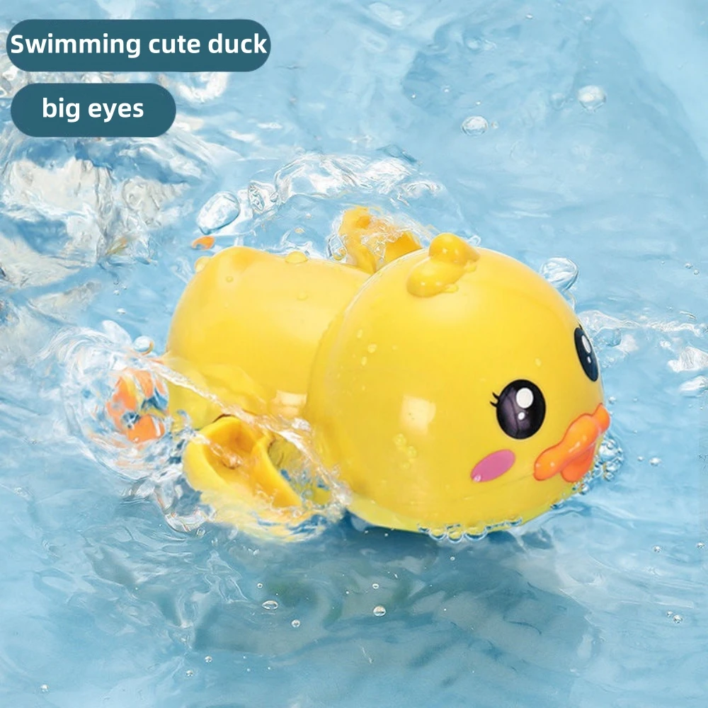 Bath toy, cute little yellow duck. Clockwork structure that requires no batteries. Great for kids to play with in the bath