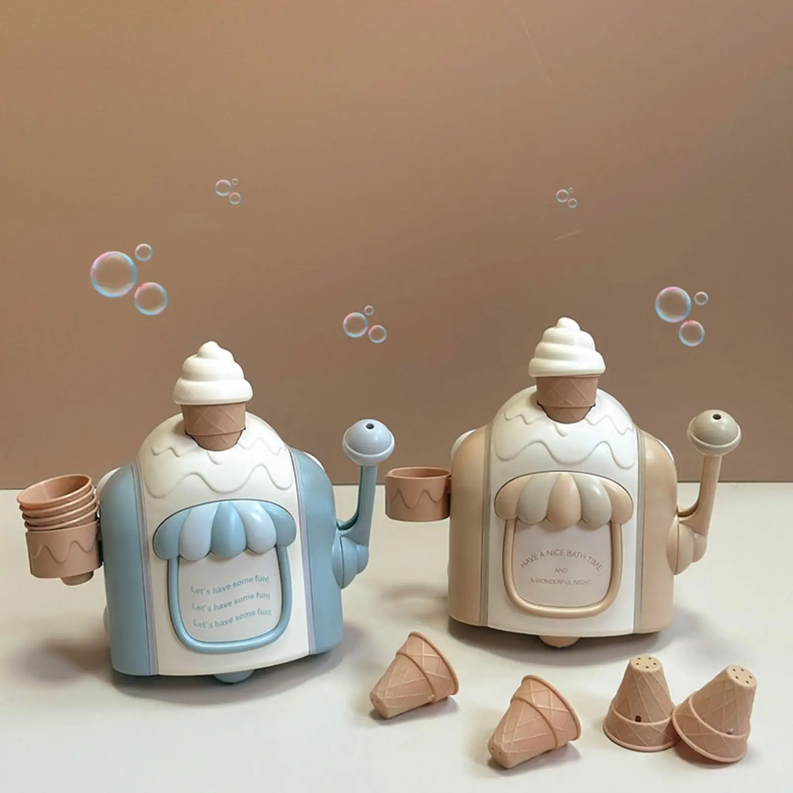 Bath Toy Ice Cream Foam Maker Bubble Pretend Cake Play Set Water Bathtub Toy Birthday Gifts for Boys Girls Kids Toddler Ages 4-8