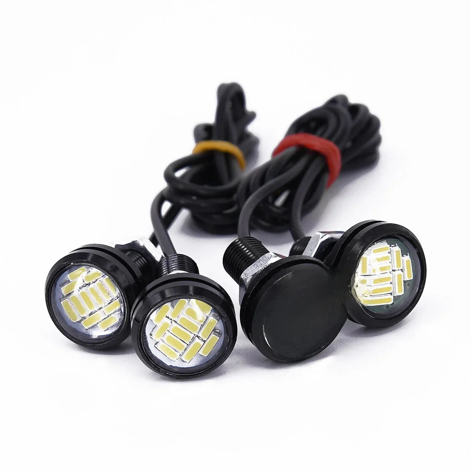 4 pièces LED voiture Auto DRL feux de jour 12V 15W blanc lampe de secours Automobiles recul feu de signalisation de stationnement