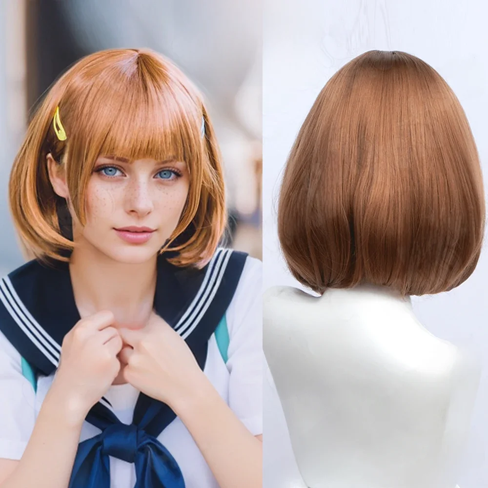 23 kolory 35 cm krótka peruka do cosplay HSIU Czarny biały fioletowy niebieski czerwony żółty peruka syntetyczna z włókna wysokotemperaturowego peruka do cosplay — zdjęcie 2